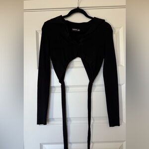 Rehab Black Ribbed Crop Top